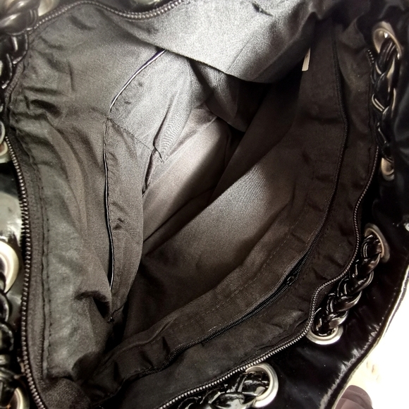 Vintage 80's vegan faux leather black purse shoulder bag mint condition - Picture 4 of 5